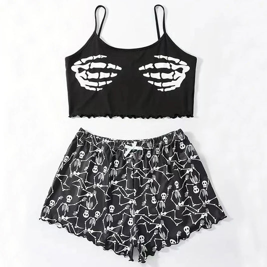 Sexy Skeleton 2-Piece Loungewear